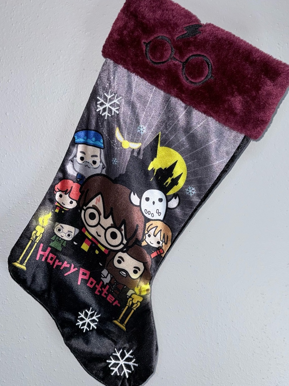 Warner Bros. Harry Potter Burgundy and Black Holiday Stocking